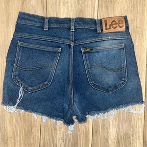 Lee Blue Jean Shorts with Distressed Hem